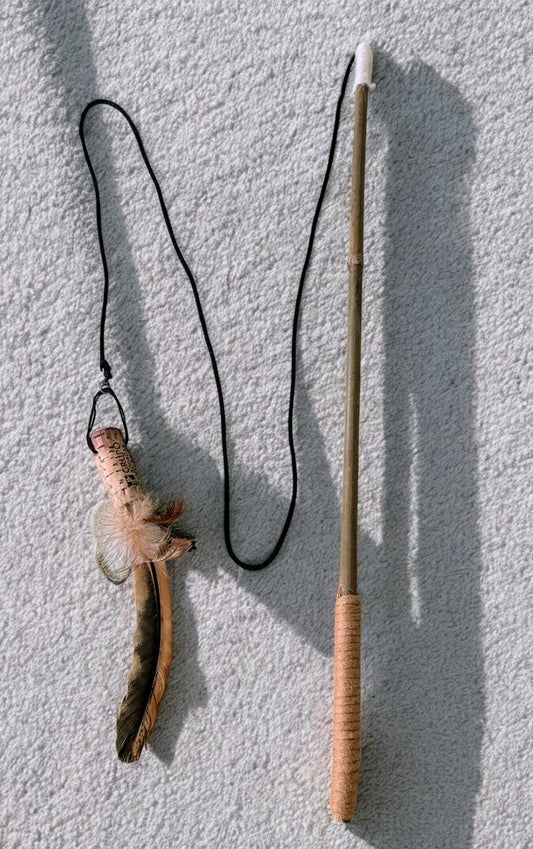 Eco-friendly, handmade cat teaser toy